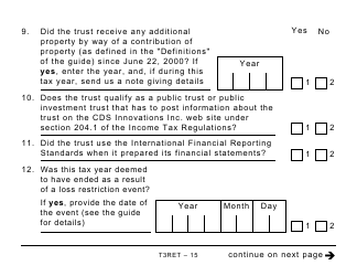 Form T3RET Trust Income Tax and Information Return - Large Print - Canada, Page 15