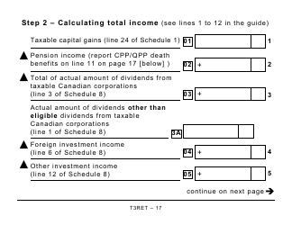 Form T3RET Trust Income Tax and Information Return - Large Print - Canada, Page 17