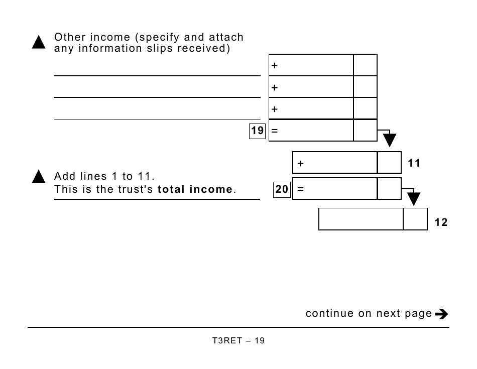 Form T3RET Trust Income Tax and Information Return - Large Print - Canada, Page 19