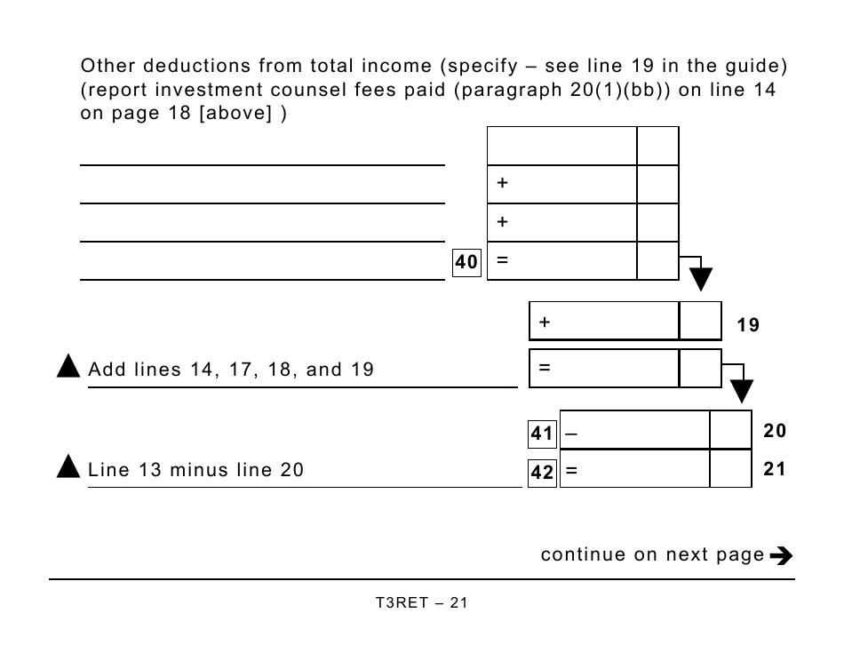 Form T3RET Trust Income Tax and Information Return - Large Print - Canada, Page 21