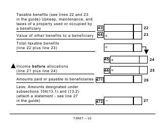 Form T3RET Trust Income Tax and Information Return - Large Print - Canada, Page 22