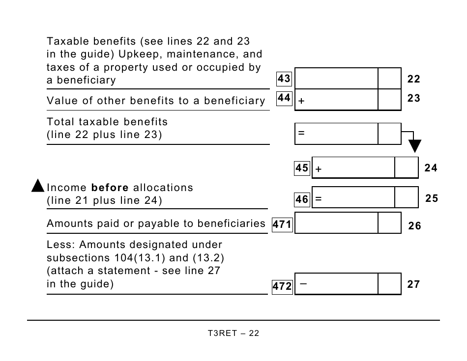 Form T3RET Trust Income Tax and Information Return - Large Print - Canada, Page 22