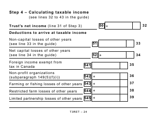 Form T3RET Trust Income Tax and Information Return - Large Print - Canada, Page 24