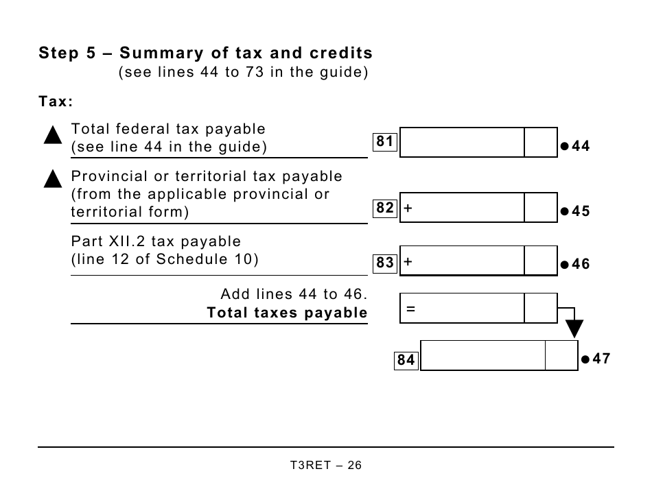 Form T3RET Trust Income Tax and Information Return - Large Print - Canada, Page 26