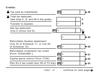 Form T3RET Trust Income Tax and Information Return - Large Print - Canada, Page 27