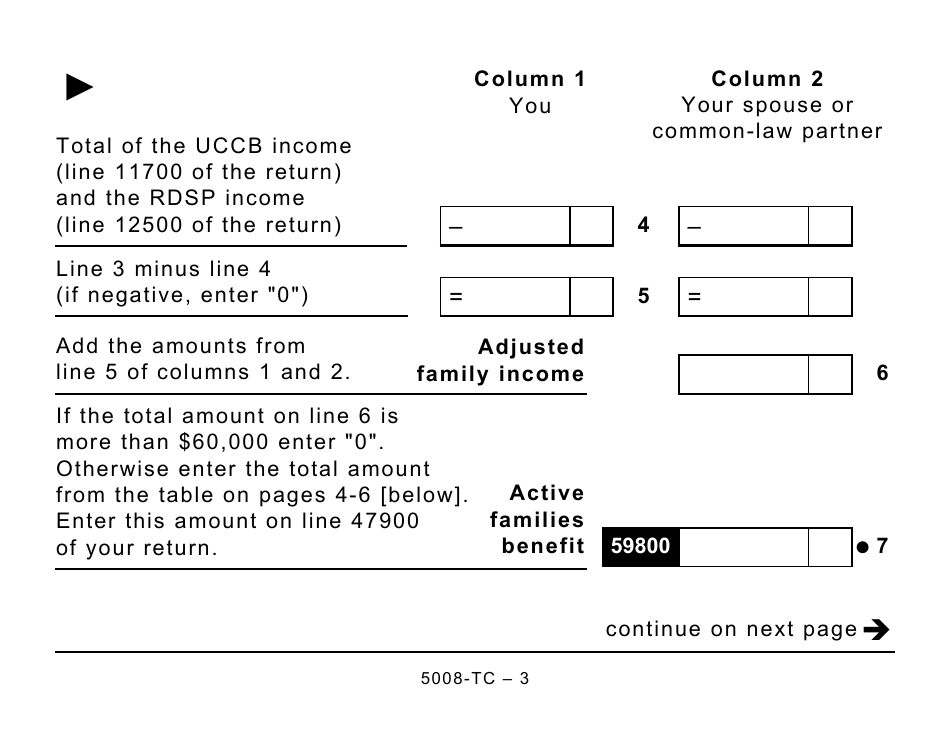 Form 5008-TC Schedule SK479 Saskatchewan Credit - Large Print - Canada, Page 3