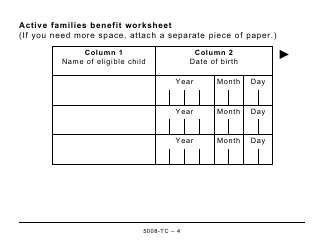 Form 5008-TC Schedule SK479 Saskatchewan Credit - Large Print - Canada, Page 4