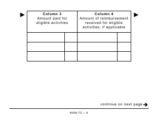Form 5008-TC Schedule SK479 Saskatchewan Credit - Large Print - Canada, Page 5