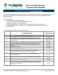 Document preview: Electrical Plan Review Commercial Checklist - City of Austin, Texas