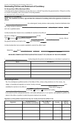 Form 3-O Nominating Petition and Statement of Candidacy for Nonpartisan Office Municipal Office - Ohio