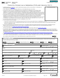 Form T1521 Election for a Pertinent Loan or Indebtedness (Ploi) Under Subsection 15(2.11) - Canada