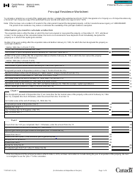 Form T1079-WS Principal Residence Worksheet - Canada
