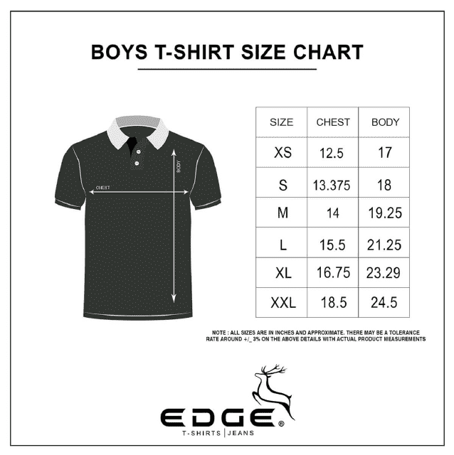 Boys' Shirt Size Chart - Edge