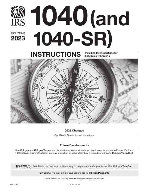 Instructions for IRS Form 1040, 1040-SR U.S. Individual Income Tax Return, 2023