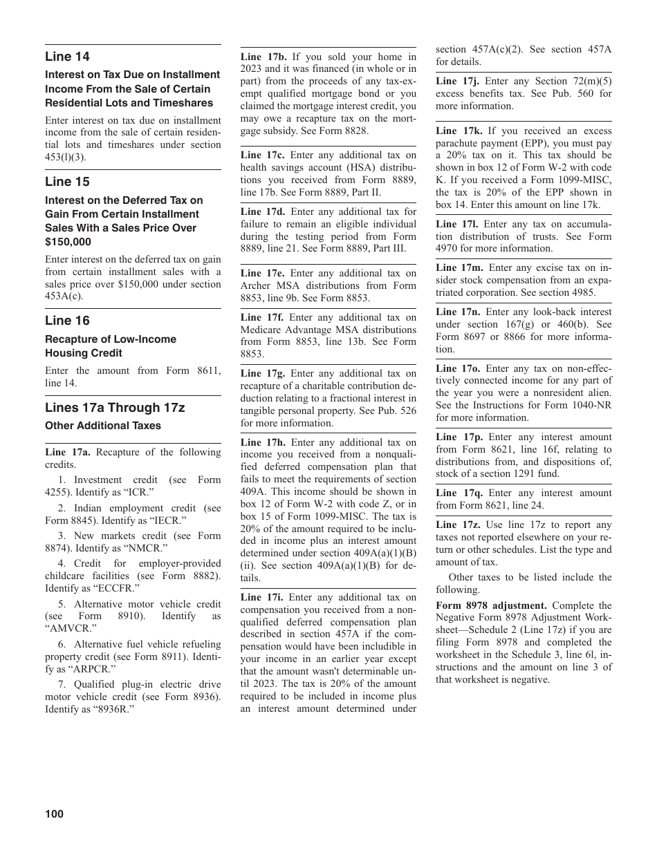 Instructions for IRS Form 1040, 1040-SR U.S. Individual Income Tax Return, Page 100