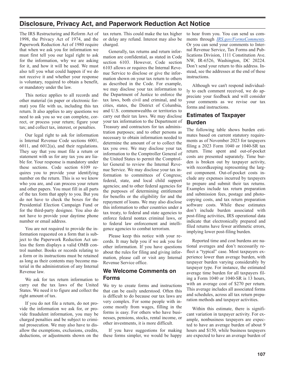 Instructions for IRS Form 1040, 1040-SR U.S. Individual Income Tax Return, Page 107