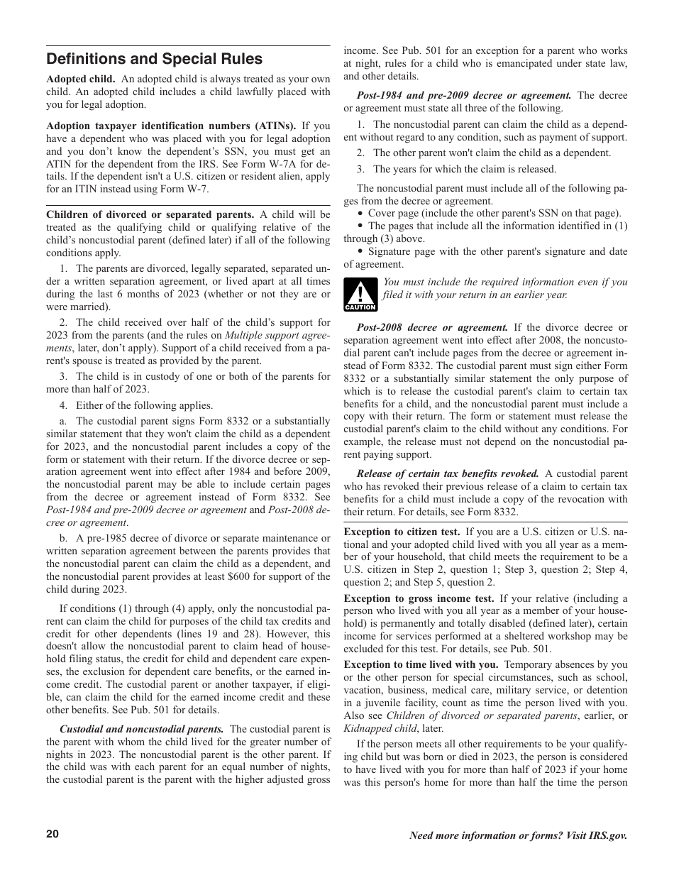 Instructions for IRS Form 1040, 1040-SR U.S. Individual Income Tax Return, Page 20