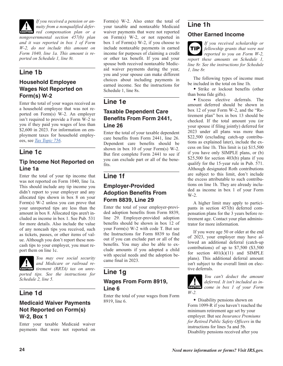 Instructions for IRS Form 1040, 1040-SR U.S. Individual Income Tax Return, Page 24