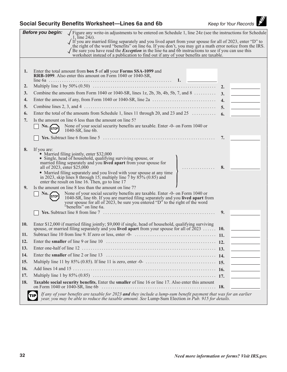 Instructions for IRS Form 1040, 1040-SR U.S. Individual Income Tax Return, Page 32