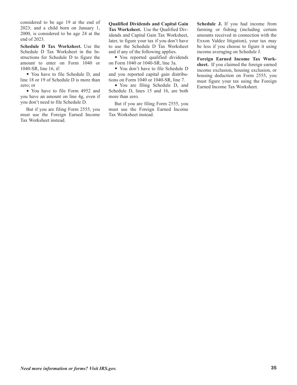 Instructions for IRS Form 1040, 1040-SR U.S. Individual Income Tax Return, Page 35