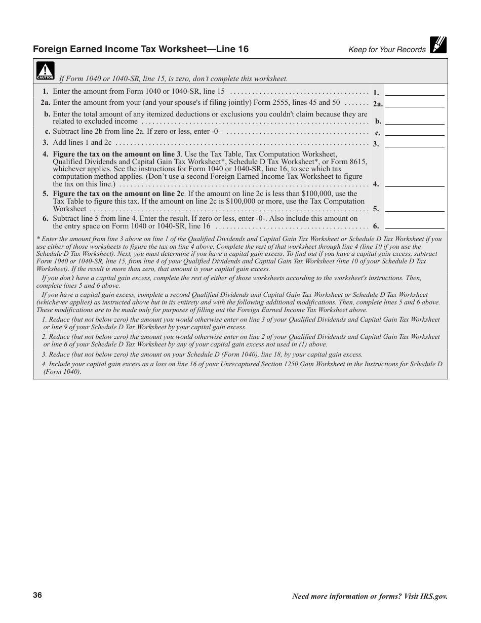 Instructions for IRS Form 1040, 1040-SR U.S. Individual Income Tax Return, Page 36