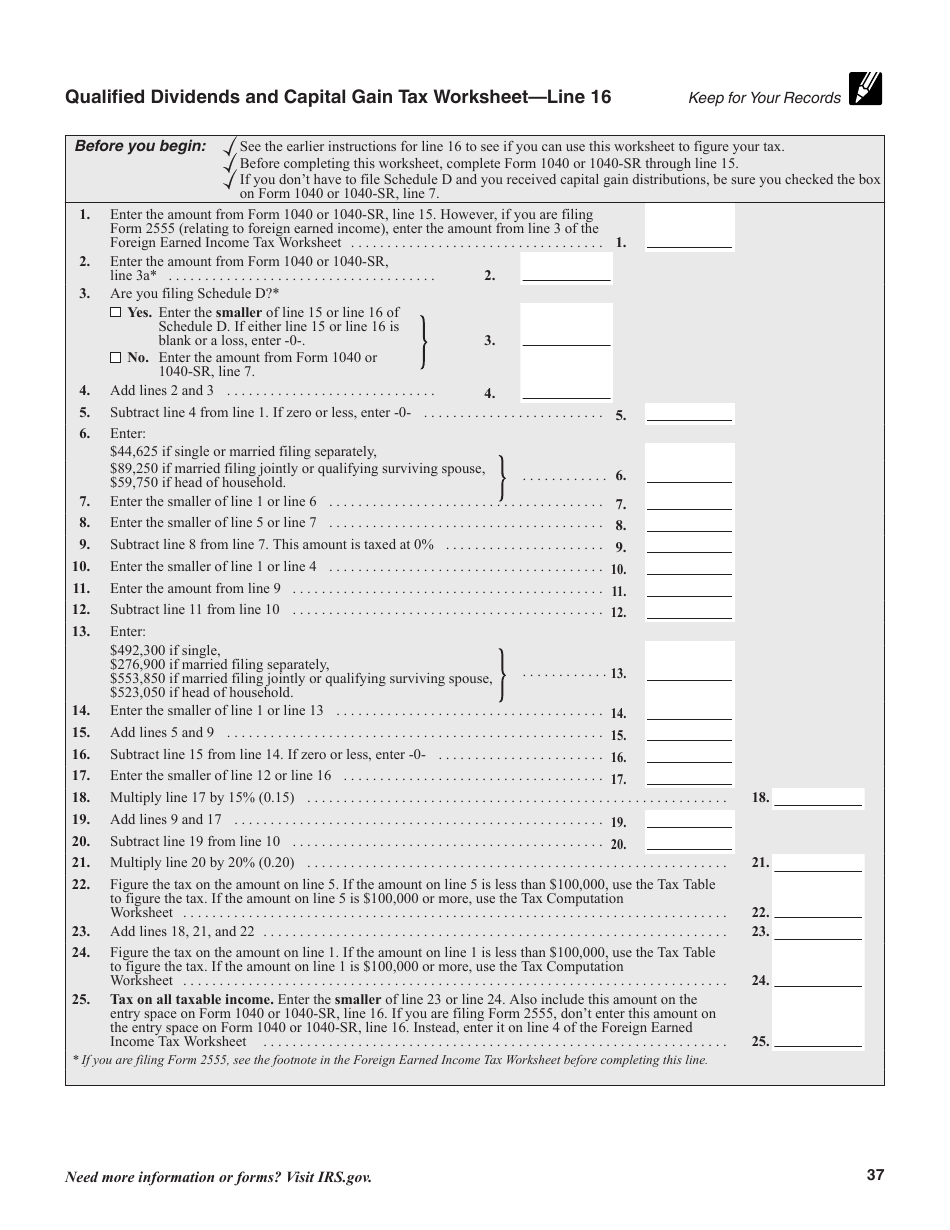 Instructions for IRS Form 1040, 1040-SR U.S. Individual Income Tax Return, Page 37