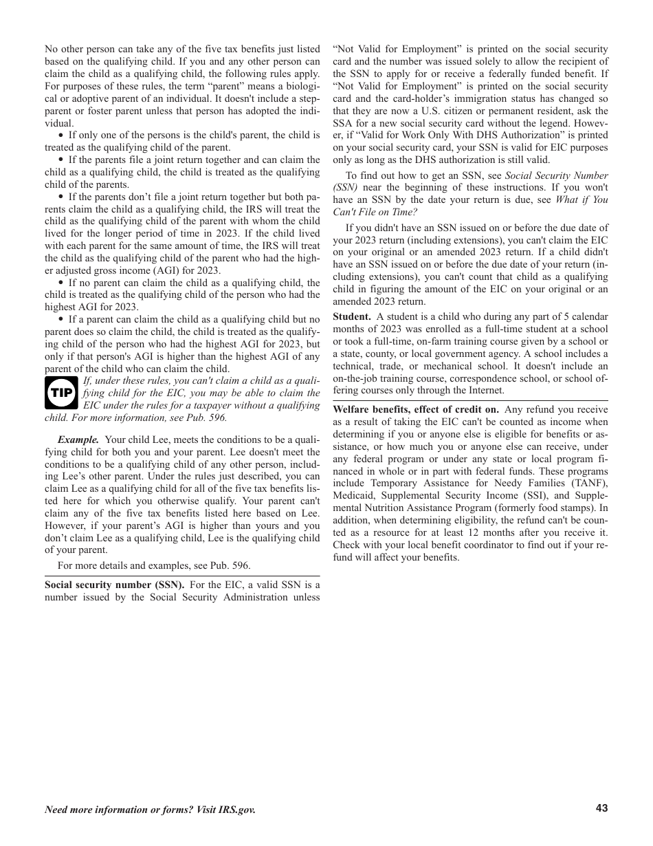 Instructions for IRS Form 1040, 1040-SR U.S. Individual Income Tax Return, Page 43