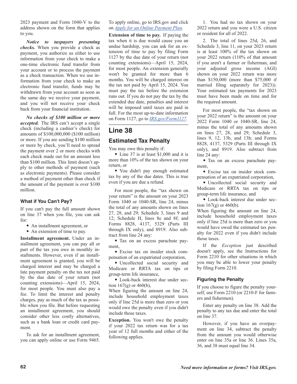 Instructions for IRS Form 1040, 1040-SR U.S. Individual Income Tax Return, Page 62