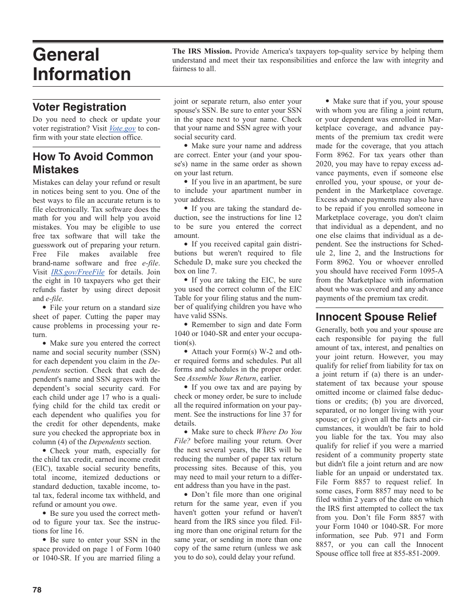 Instructions for IRS Form 1040, 1040-SR U.S. Individual Income Tax Return, Page 78