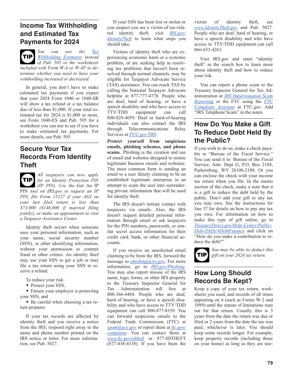 Instructions for IRS Form 1040, 1040-SR U.S. Individual Income Tax Return, Page 79