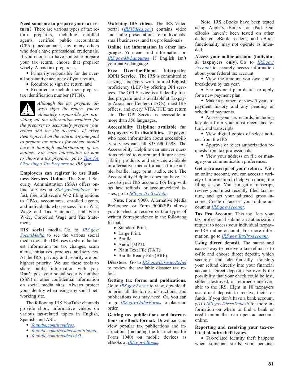 Instructions for IRS Form 1040, 1040-SR U.S. Individual Income Tax Return, Page 81
