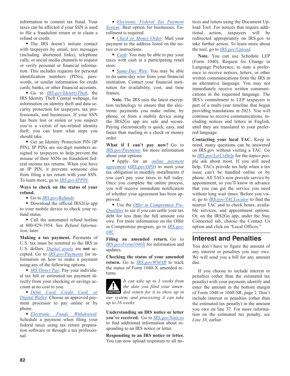 Instructions for IRS Form 1040, 1040-SR U.S. Individual Income Tax Return, Page 82