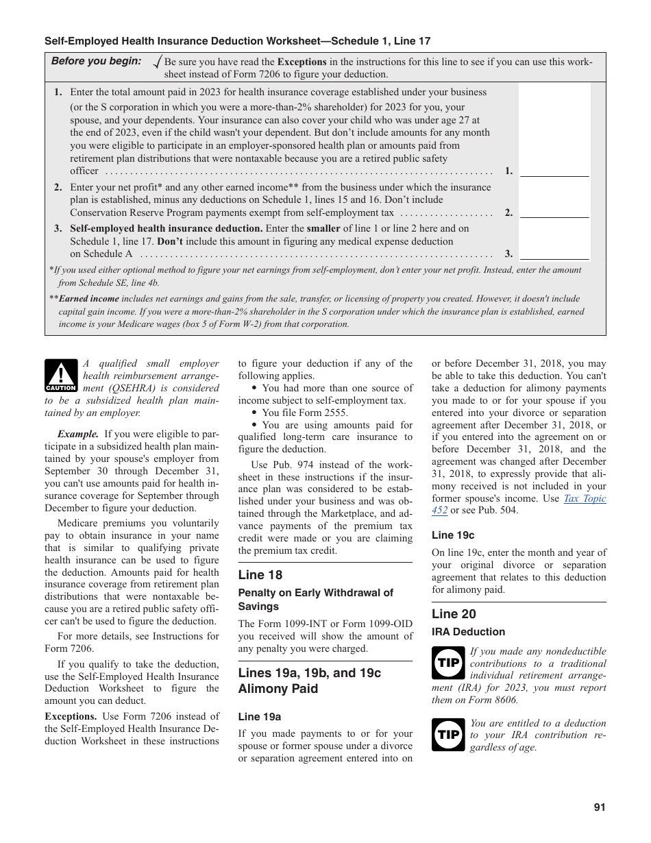 Instructions for IRS Form 1040, 1040-SR U.S. Individual Income Tax Return, Page 91