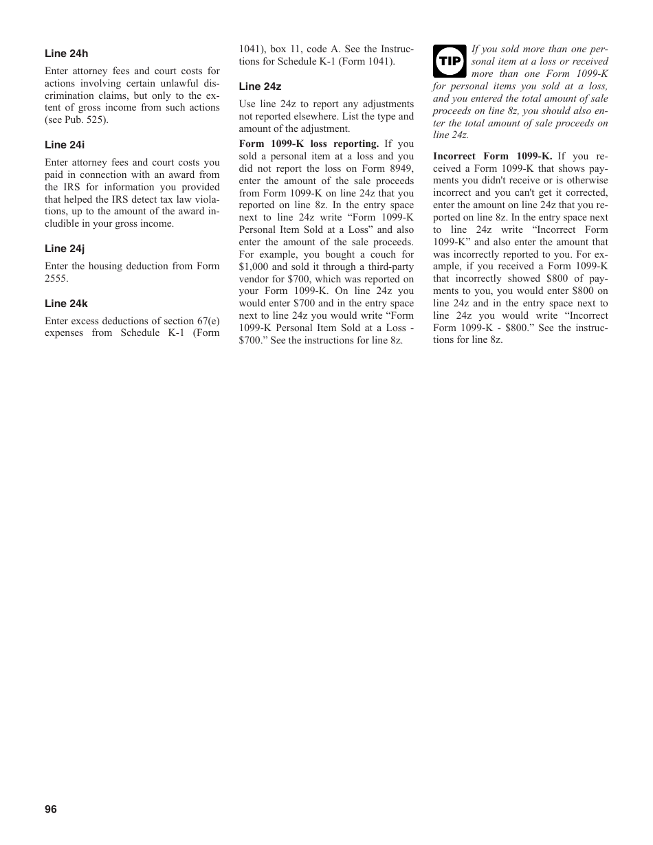 Instructions for IRS Form 1040, 1040-SR U.S. Individual Income Tax Return, Page 96