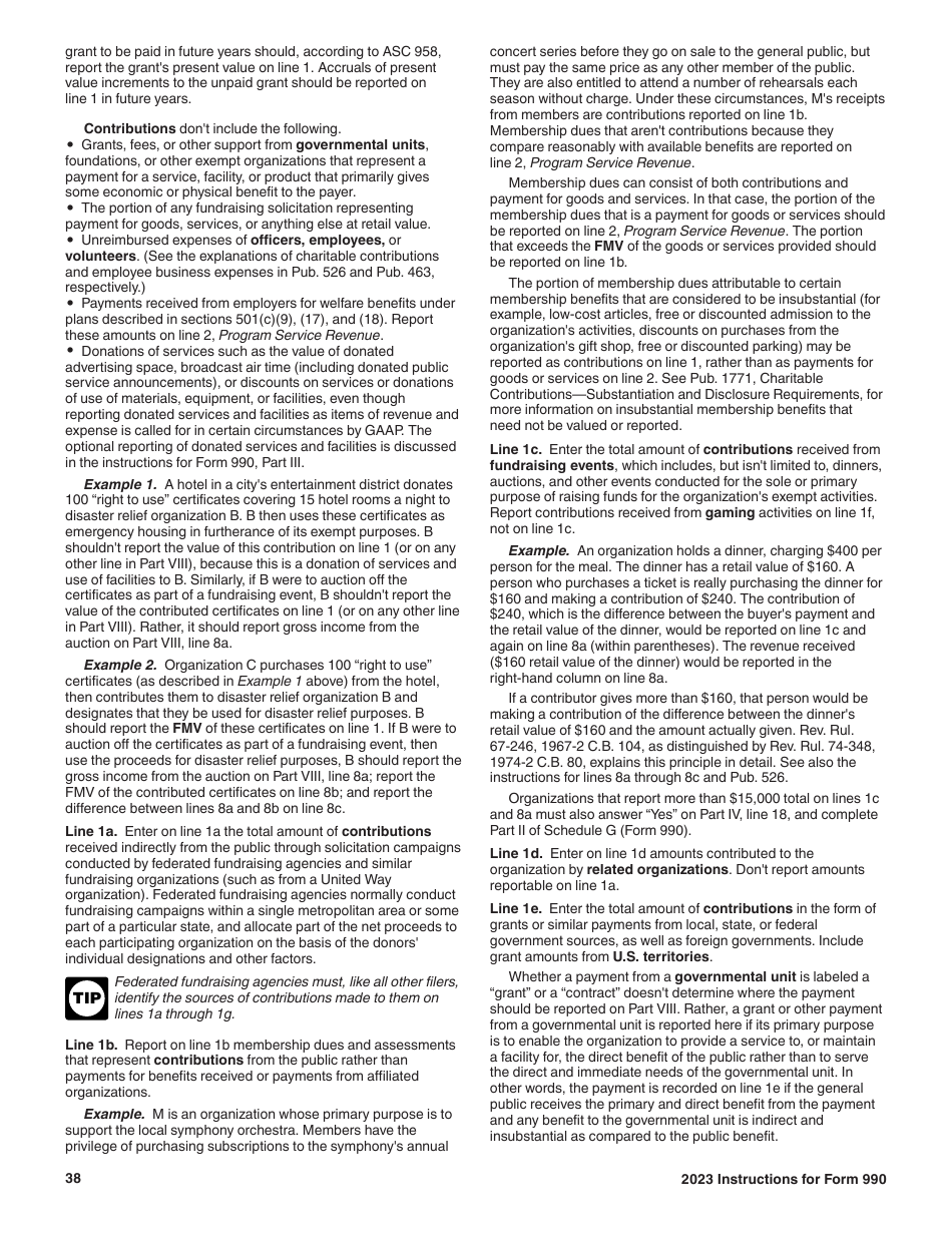 Instructions for IRS Form 990 Return of Organization Exempt From Income Tax, Page 38