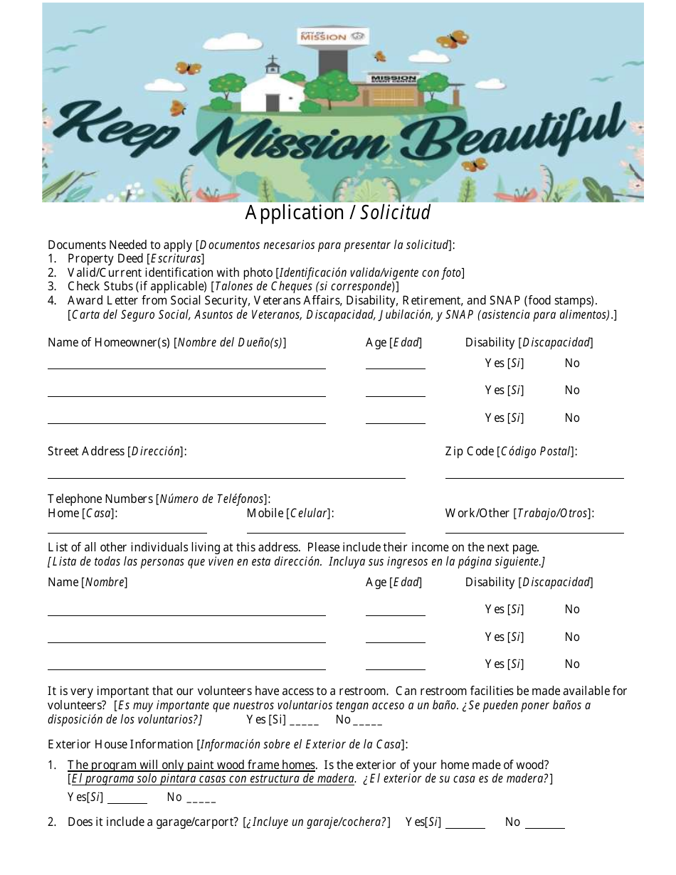 Paint Mission Beautiful Application - City of Mission, Texas (English / Spanish), Page 3