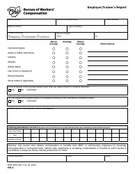 Document preview: Form RH-5 (BWC-2955) Employer/Trainer's Report - Ohio