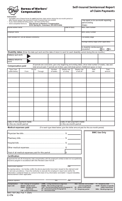 Form C-174 (BWC-1301)  Printable Pdf