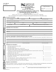 Form MET-1E Application for Extension of Time to File the Maryland Estate Tax Return - Maryland