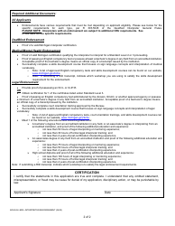 Form BCHS-QI-9005 Michigan Interpreter Endorsement Application - Michigan, Page 2