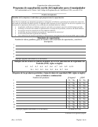 Programa De Capacitacion Escrito Del Empleador Para El Manipulador - California (Spanish)