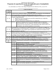 Programa De Capacitacion Escrito Del Empleador Para El Manipulador - California (Spanish), Page 3