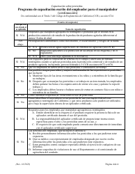Programa De Capacitacion Escrito Del Empleador Para El Manipulador - California (Spanish), Page 4