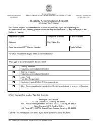 Document preview: Disability Accommodation Request - Michigan