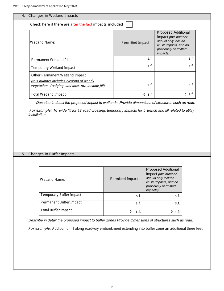 Major Amendment Application - Vermont Wetlands Program - Vermont, Page 2