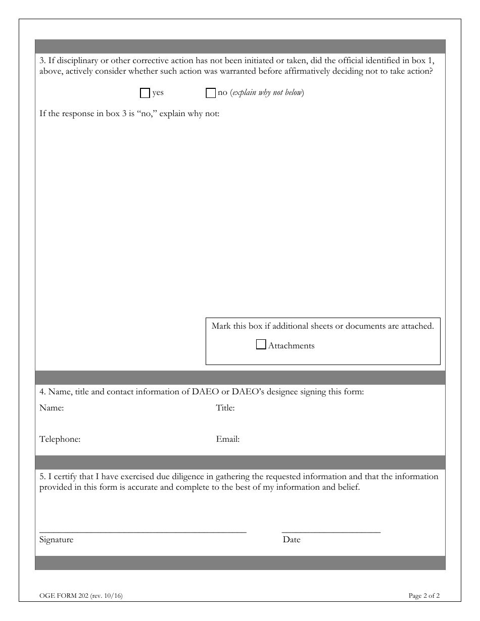 OGE Form 202 Notification of Conflict of Interest Referral, Page 5