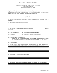 Interstate and International Law Firm Application for Registration Statement - North Carolina, Page 2