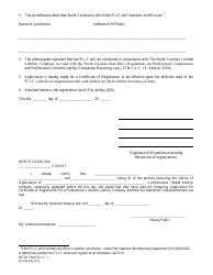 Application for Certificate of Registration for a Professional Limited Liability Company - North Carolina, Page 3