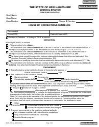 Form NHJB-2312-SE House of Corrections Sentence - New Hampshire