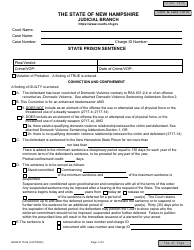 Document preview: Form NHJB-2115-SE State Prison Sentence - New Hampshire